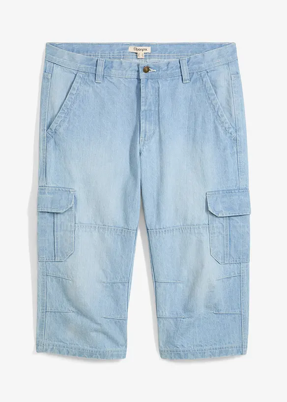 Jean cargo 3/4 Regular droit et extensible, bonprix