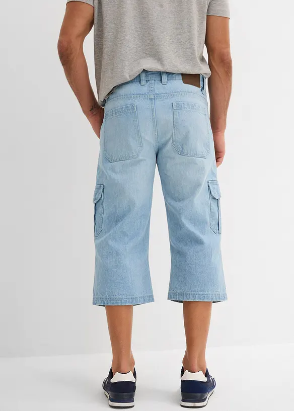 Jean cargo 3/4 Regular droit et extensible, bonprix