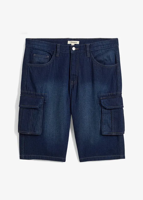 Bermuda cargo en jean, coupe loose, bonprix