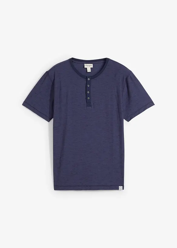 T-shirt à col Henley, 100% coton, bonprix