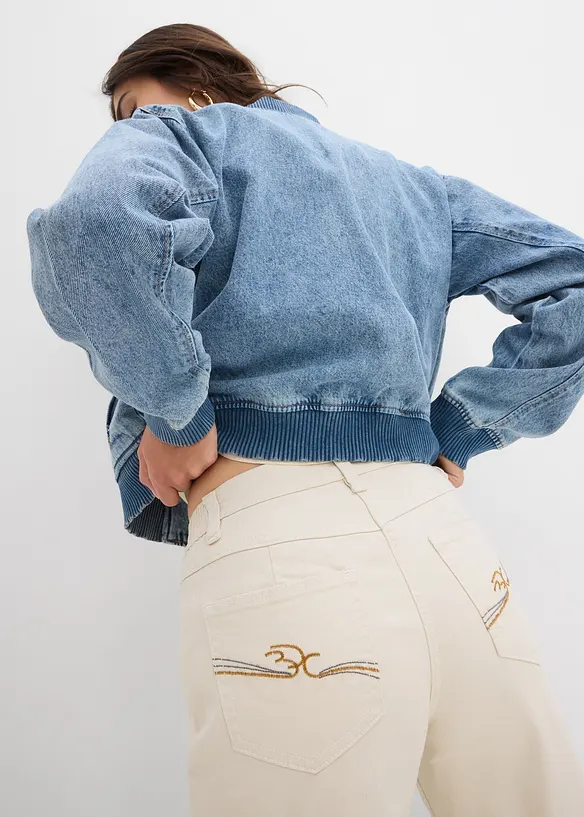 Jean large taille mi-haute élastiquée, bonprix
