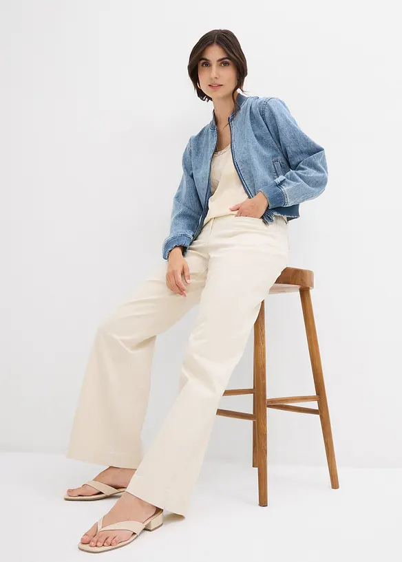 Jean large taille mi-haute élastiquée, bonprix