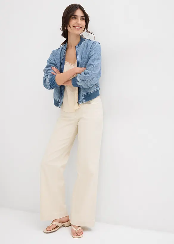 Jean large taille mi-haute élastiquée, bonprix