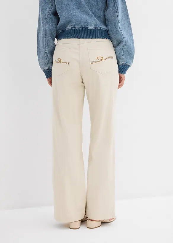 Jean large taille mi-haute élastiquée, bonprix