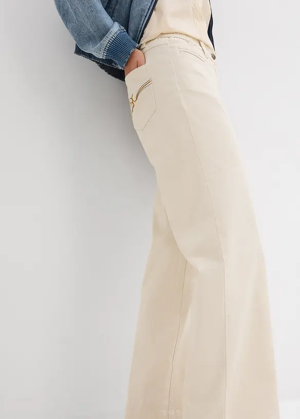 Jean large taille mi-haute élastiquée, bonprix