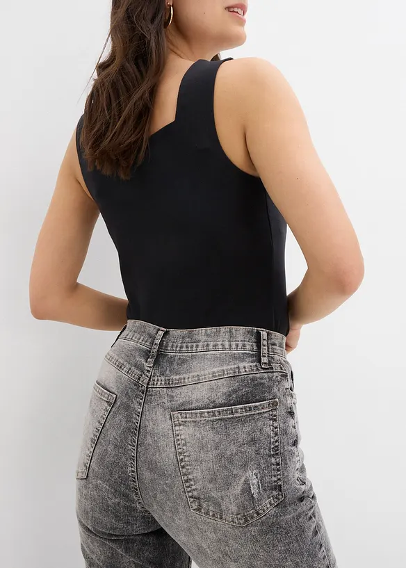 Jean Mom taille haute avec effets destroy, bonprix