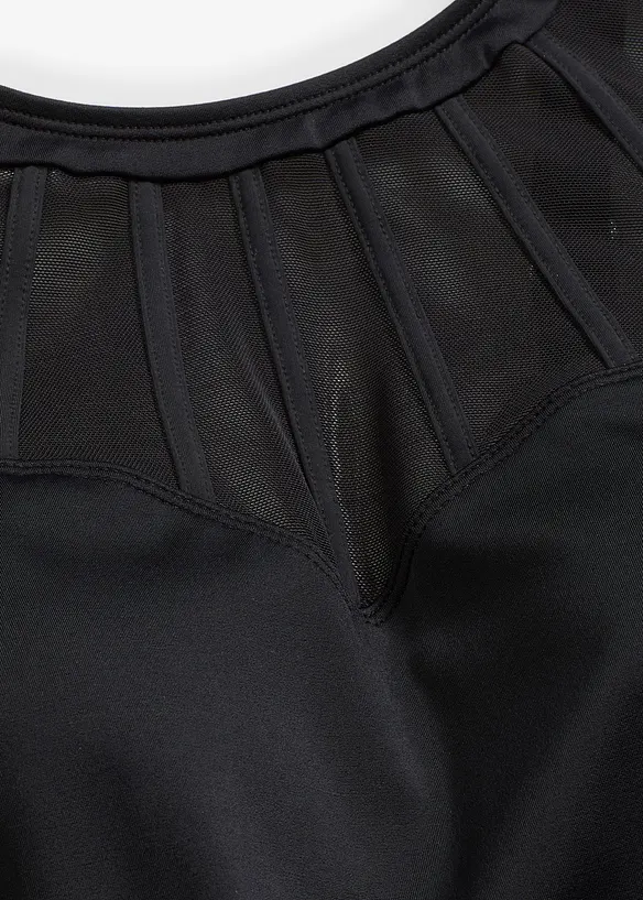 Medium Shape-Badekleid mit transparentem Mesh, bonprix