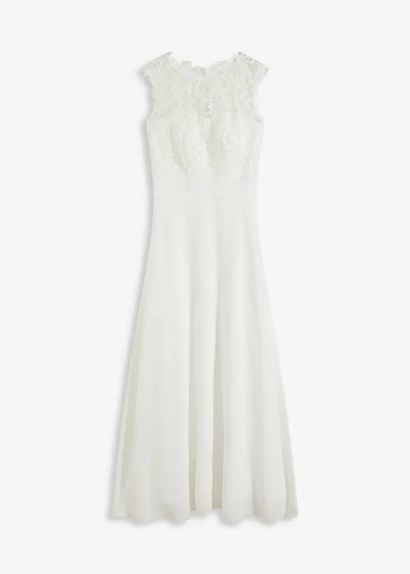 Longue robe de soirée avec empiècement dentelle, bonprix