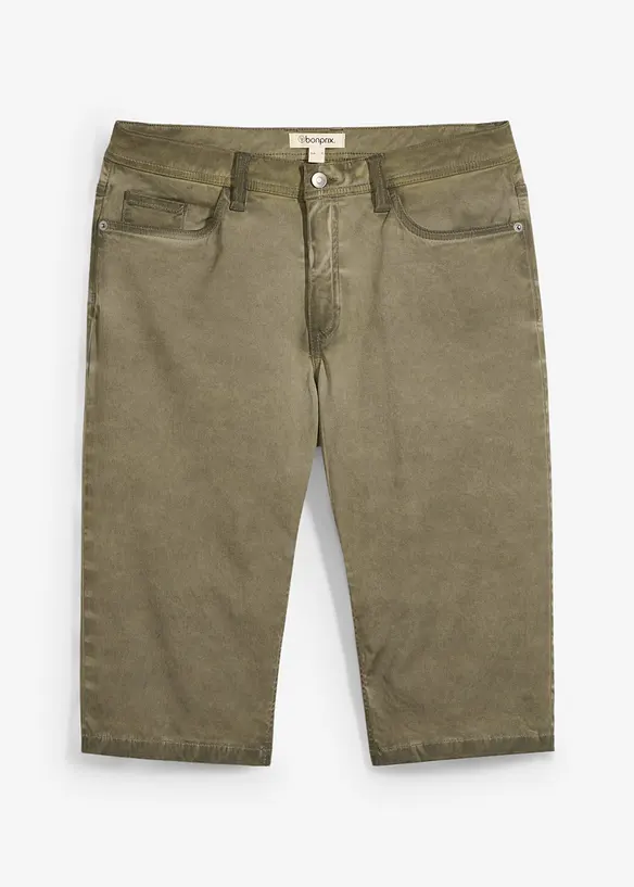 Bermuda long en toile délavée, regular, bonprix