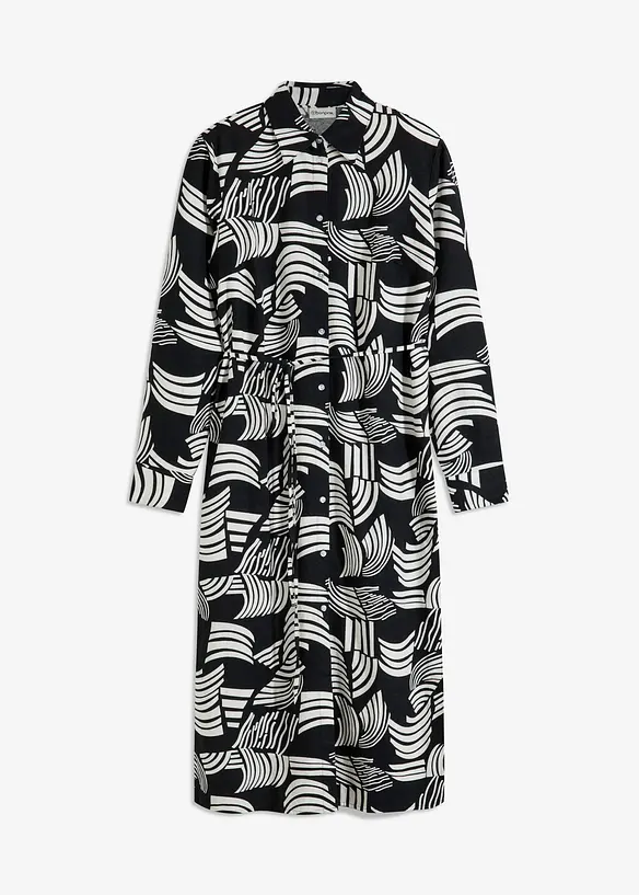 Robe-chemise imprimée et légère en lin majoritaire, bonprix