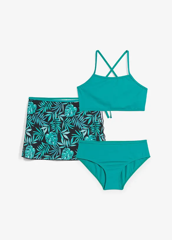 Bikini et jupette de bain (ens. 3 pces), bonprix