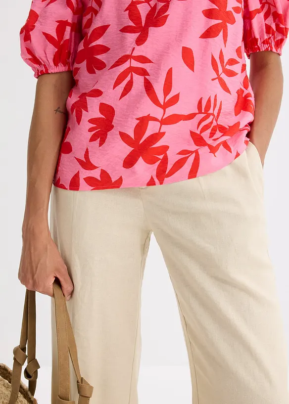 Blouse col Bardot imprimée en viscose mélangée, bonprix