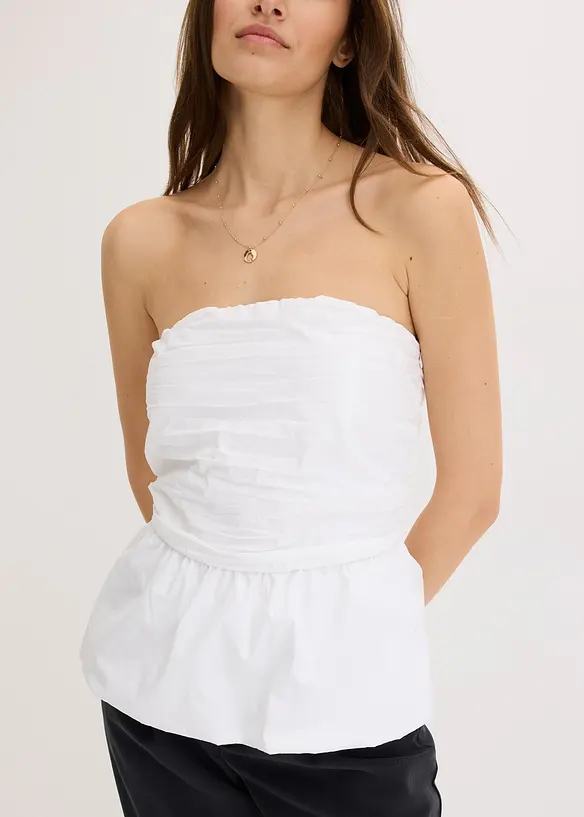 Ärmellose Bluse mit Ballon-Saum, bonprix