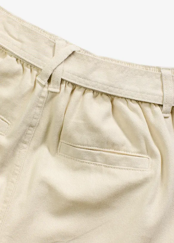 Short en twill avec ceinture à nouer, bonprix