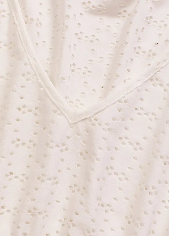 T-shirt à broderies anglaises, bonprix