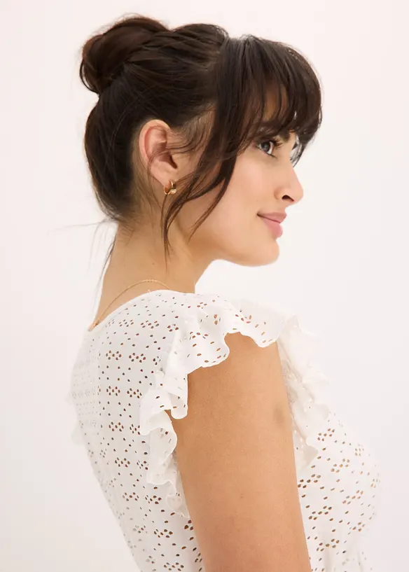 T-shirt à broderies anglaises, bonprix