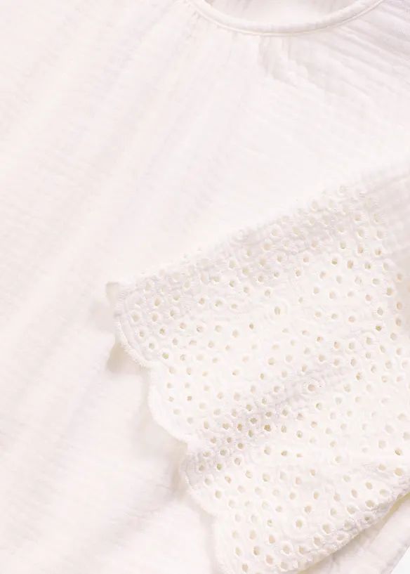 Robe en gaze de coton à broderies anglaises, bonprix