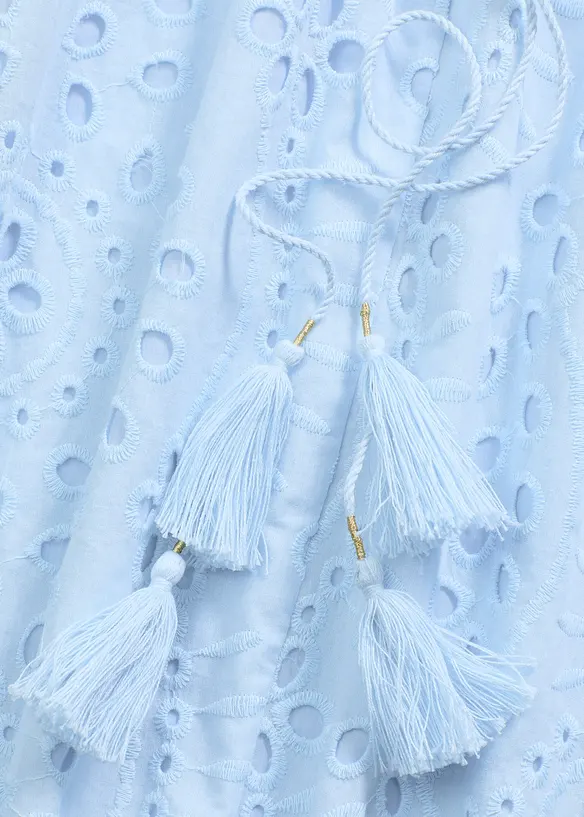 Midikleid aus reiner Baumwolle mit Lochstickerei, bonprix