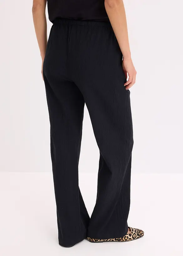 Pantalon large et texturé, bonprix