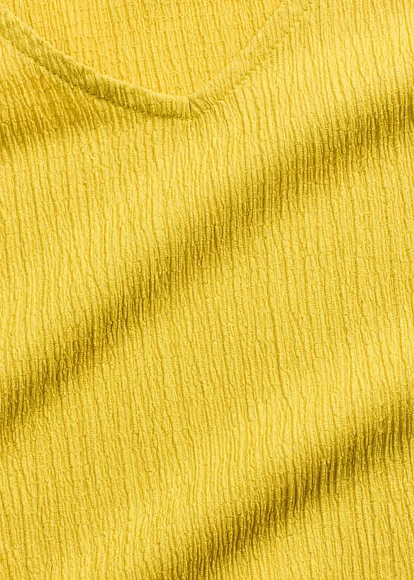 T-shirt en crêpe texturé à manches papillon, bonprix