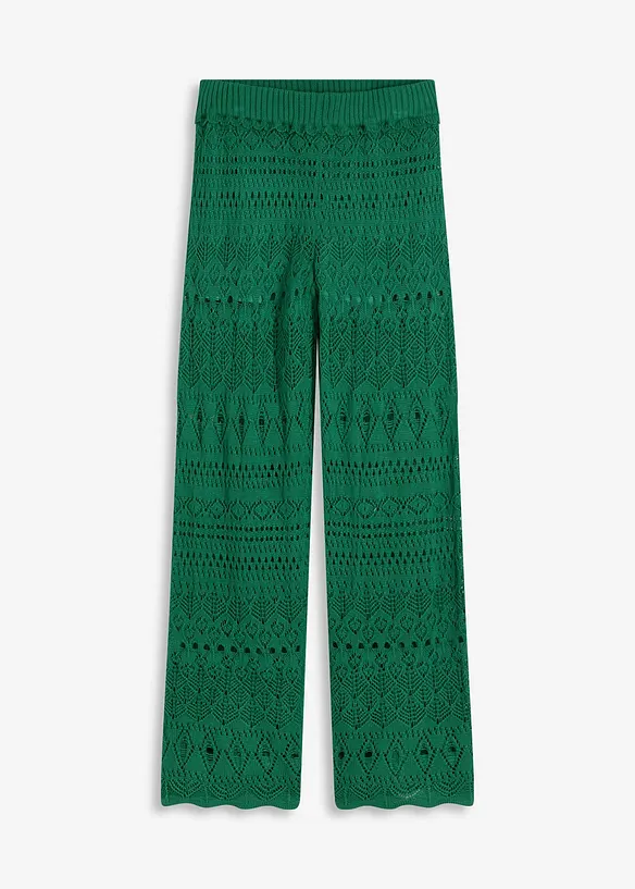 Pantalon en maille ajourée à taille élastiquée, bonprix