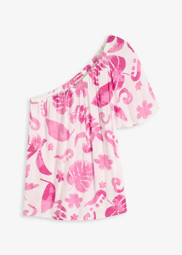 Blouse à encolure asymétrique en viscose texturée, bonprix