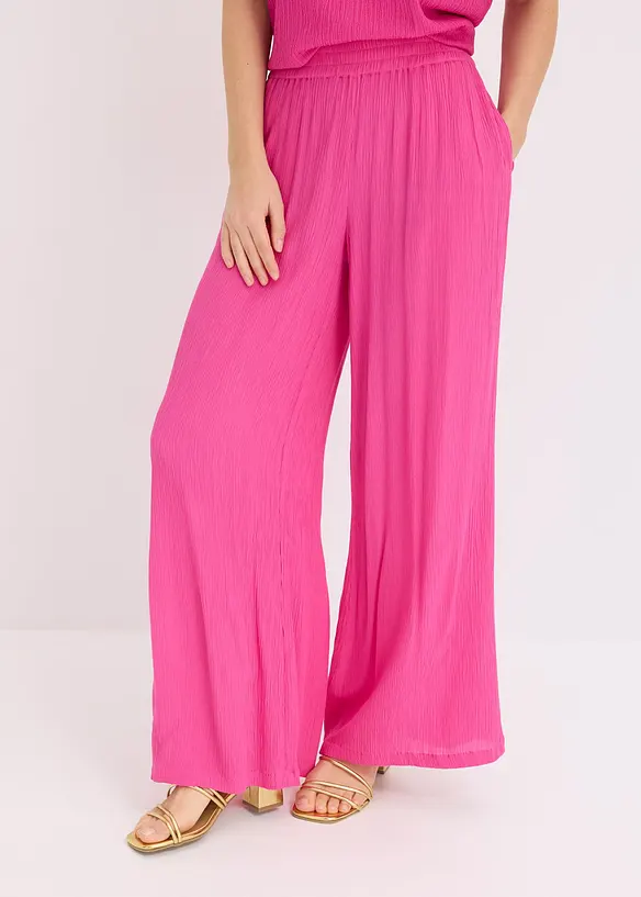 Pantalon taille élastiquée en viscose fluide, bonprix