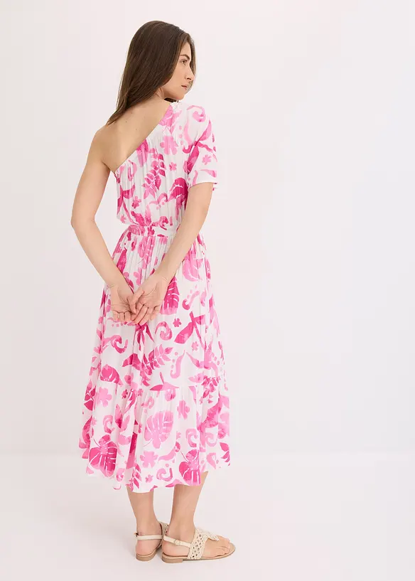 One-Shoulder-Kleid aus strukturierter Viskose, bonprix
