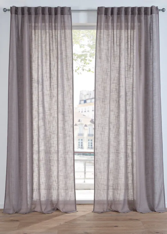 Rideau aspect lin normal et extra large (1 pce), bonprix