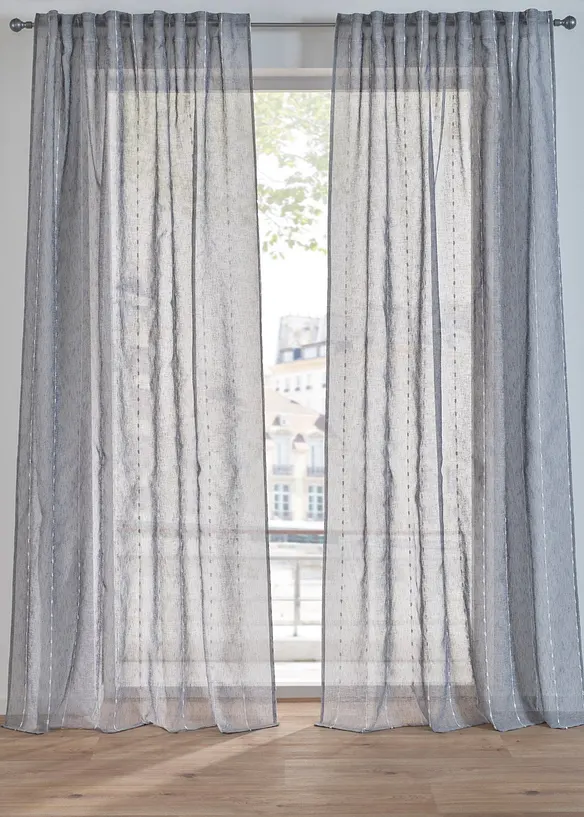 Rideau à rayures tissées (1 pce), bonprix