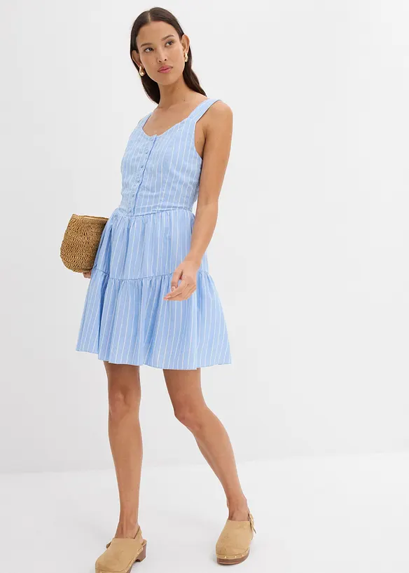 Minikleid aus luftigem Leinen-Mix, bonprix