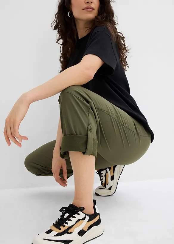Wasserabweisende Funktionshose, Turn-Up zur 7/8-Länge, mit Bequembund, bonprix