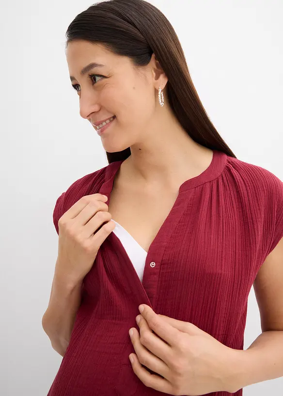 2-in-1 Umstands- und Stillkleid aus Baumwollmusselin, bonprix