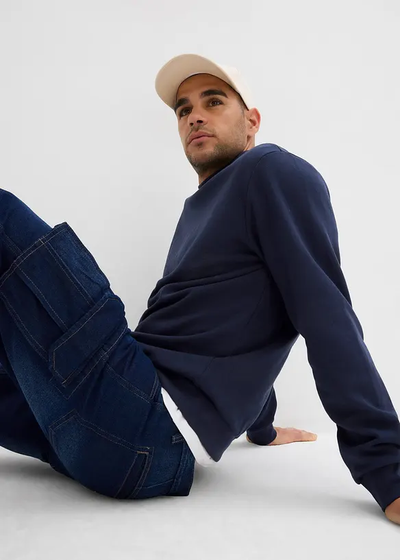 Bermuda cargo en jean, coupe loose, bonprix