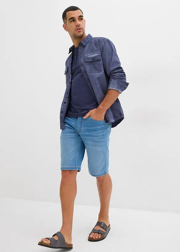 T-shirt à col Henley, 100% coton, bonprix