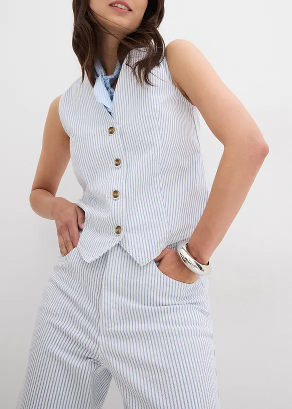 Wide-Leg-Jeans High Waist, cropped, bonprix