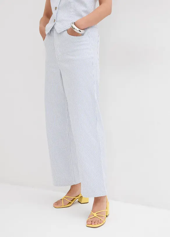 Wide-Leg-Jeans High Waist, cropped, bonprix