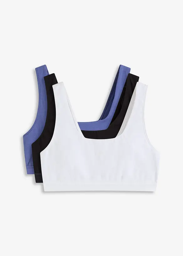 Lot de 3 brassières coton extensible, bonprix
