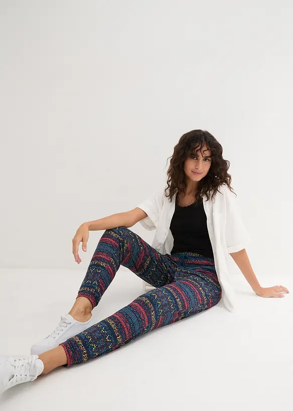 Pantalon en jersey viscose imprimé, bonprix