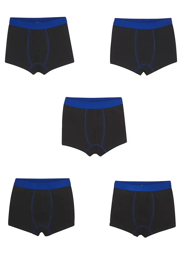 Lot de 5 boxers avec coton doux, bonprix