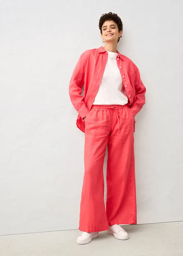 Pantalon palazzo 100 % lin, bonprix