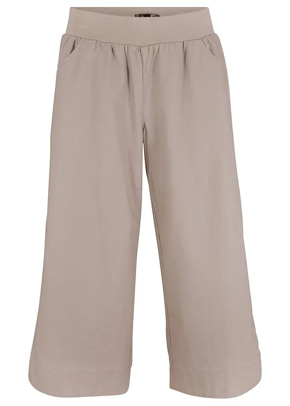 Pantalon en lin majoritaire, longueur 3/4, bonprix