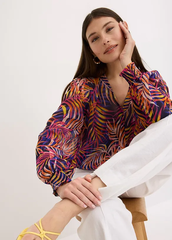 Blouse imprimée en crêpe, bonprix