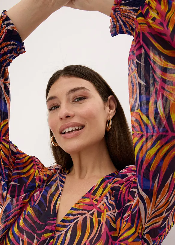 Blouse imprimée en crêpe, bonprix
