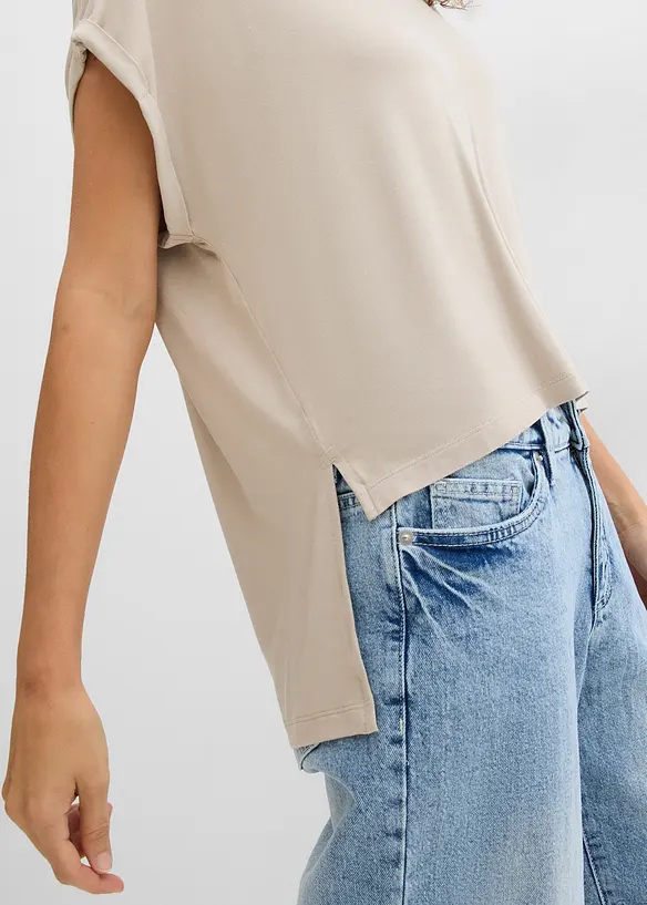 T-shirt fluide oversize en viscose mélangée, bonprix