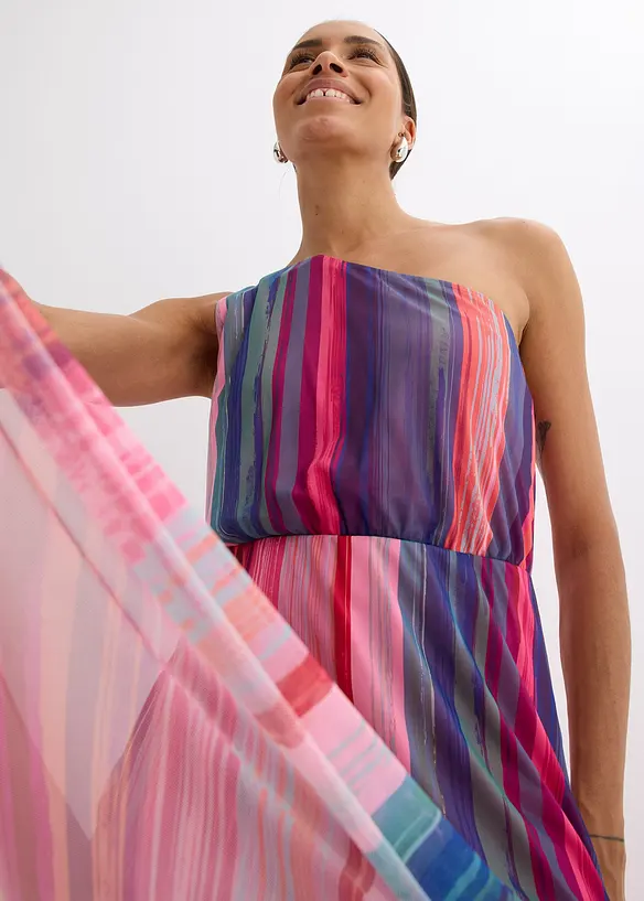 One-Shoulder-Kleid aus softem Mesh, bonprix