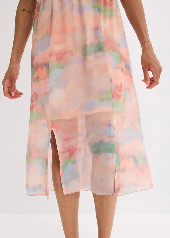 bedrucktes Trägerkleid mit Volant, bonprix