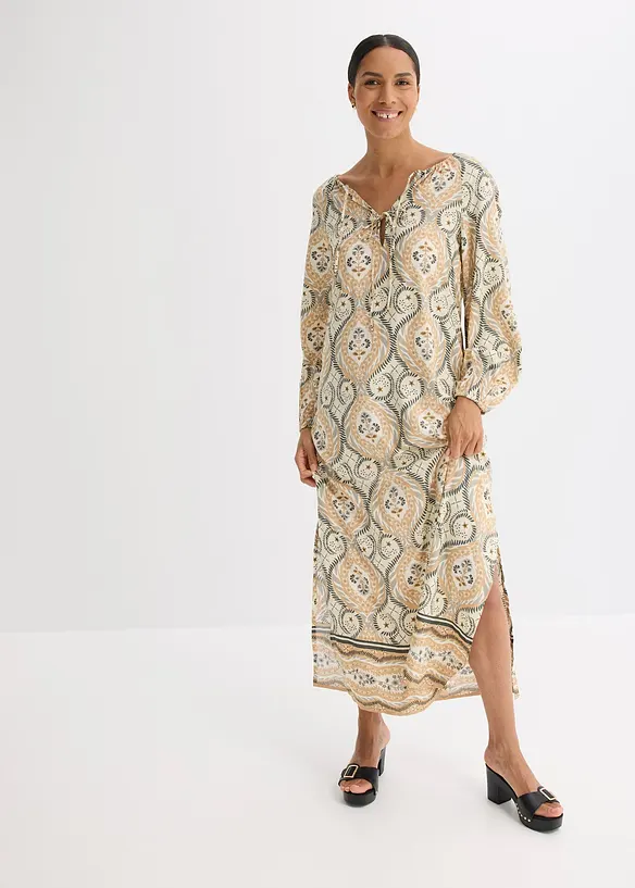 bedrucktes Kaftan-Kleid aus fließender Viskose, bonprix