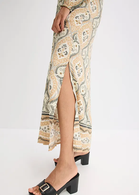 bedrucktes Kaftan-Kleid aus fließender Viskose, bonprix