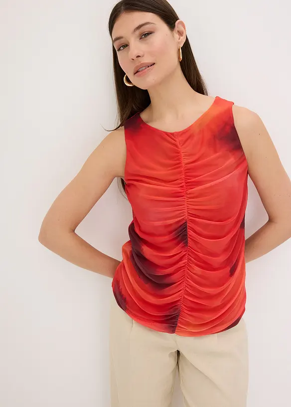 bedrucktes Top aus softem Mesh, bonprix